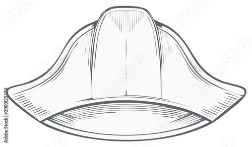 Retro Firefighter Helmet Illustration Vintage Fireman Headgear Sketch Drawing