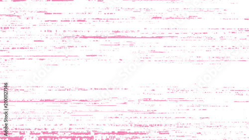 Glitchy pink and white digital noise error texture background with distorted lines and pixels