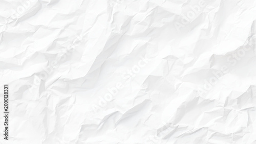 Crumpled white paper texture background with creases and folds