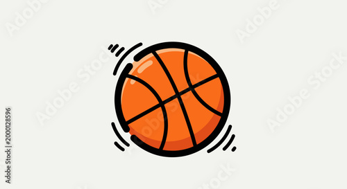 Basketball Icon with Motion Lines.