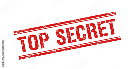 A bold red stamp with the words "TOP SECRET" printed diagonally across it, conveying a sense of confidentiality and restricted information.