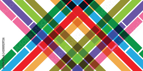Colorful Intersecting Stripes Pattern Abstract Background.