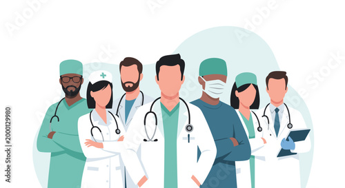 Medical Team of Doctors and Specialists in Healthcare.