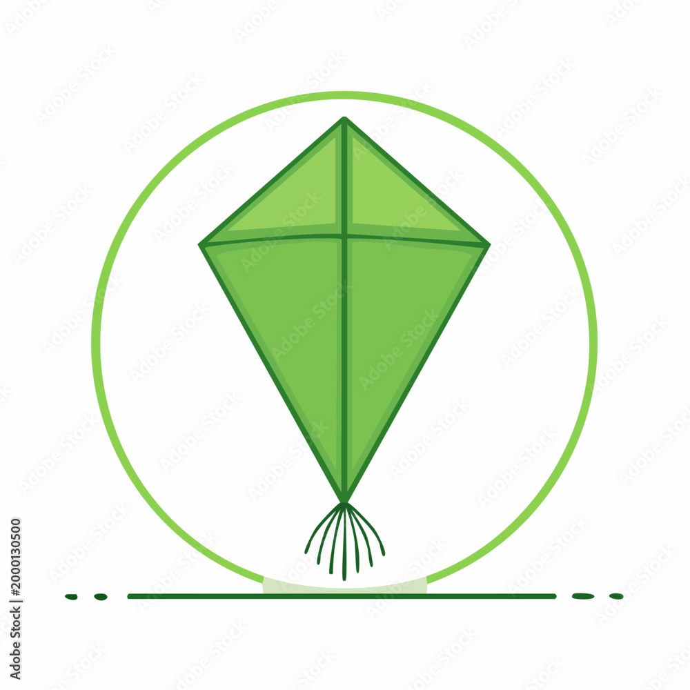 Obraz premium Green Kite Icon
