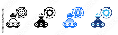 Resource Utilization icon set multiple style collection