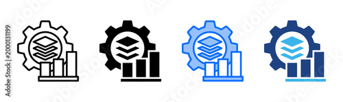 Capacity Buffer icon set multiple style collection