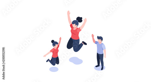 Joyful Group of People Celebrating Success and Happiness Together.