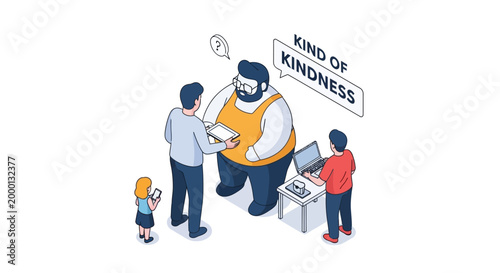 Kindness in Action - People Interacting, Sharing Ideas, and Offering Support.