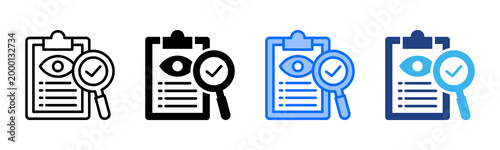 Eye Examination icon set multiple style collection