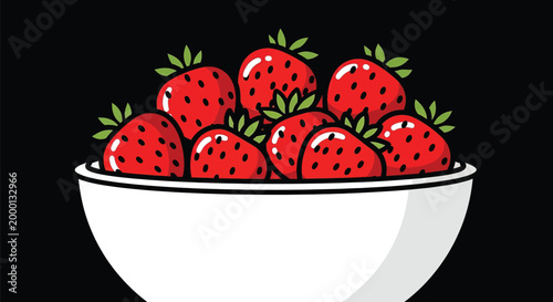 Fresh strawberries in a bowl.