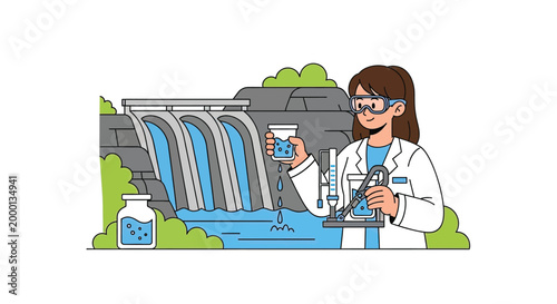 Scientist holding laboratory equipment and samples.