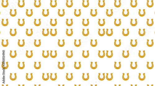 Horseshoes forming a consistent golden grid pattern serve as a sophisticated texture for various design applications.
