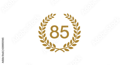 Golden laurel wreath with eighty-five.