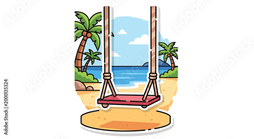 Swing on a sandy beach.