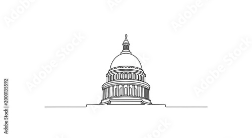 Photos One Line Drawing of the United States Capitol Building Dome