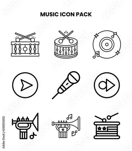 Music Line Scalable Icons Pack