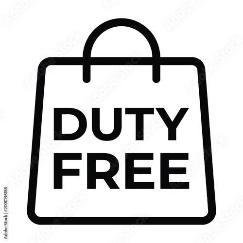 Duty free shopping bag icon