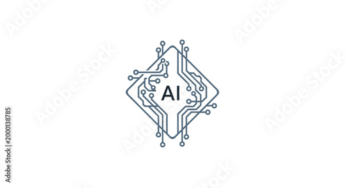 Artificial intelligence circuit board logo.