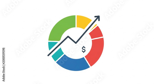 Financial Growth Chart Showing Upward Trend.