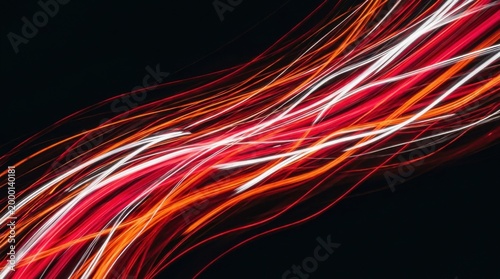 Dynamic Glowing Light Streaks Background with Motion Blur Effects