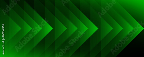 Green neon glowing arrows technology abstract background. Futuristic laser graphic vector design