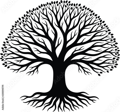 A-profound-black-silhouette-illustrates-a-majestic-ancient-tree-with.eps