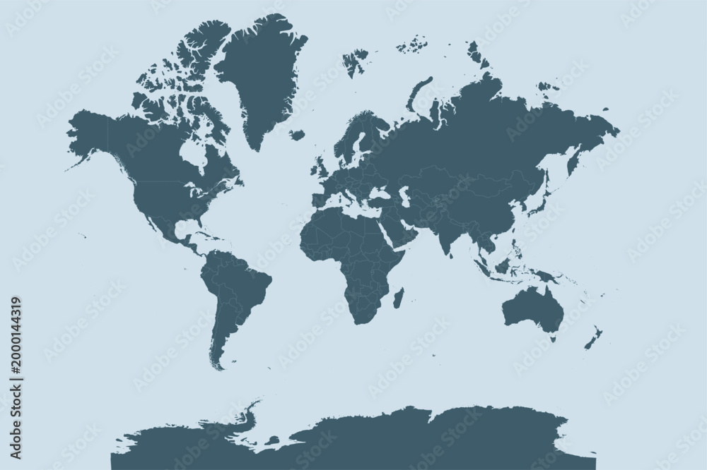 Fototapeta premium World Map With political map with countries and borders