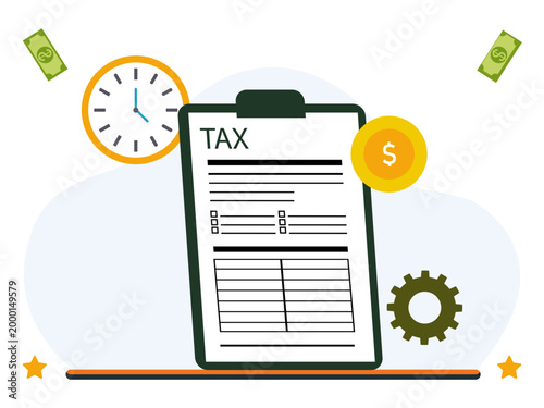 Cuadro en lienzo Tax Minder Concept Illustration Vector Style