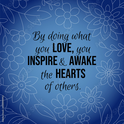Motivational typography social media post with creative blue floral background