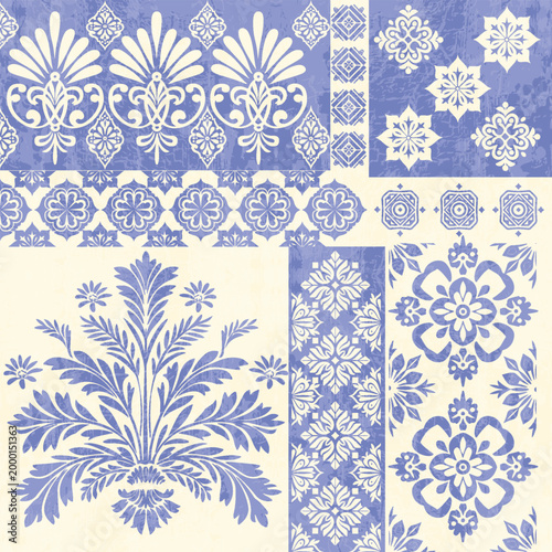 Motifs Ikat floral paisley embroidery floral. ikat ethnic Saree Sarong oriental pattern traditional.Ikat embroidery style abstract embroidery design for texture,fabric,clothing,wrapping,decoration

