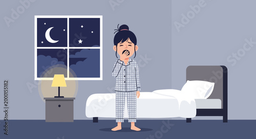 A person experiences the struggles of early morning awakening, feeling groggy and battling the effects of insufficient sleep and fatigue in a dim bedroom setting