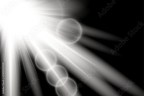 Dramatic spotlight intense light effect with radiant beams for stage or presentation