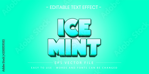 Ice Mint Fresh Cold Editable Text Effect