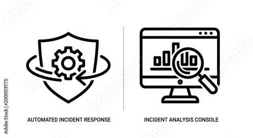 Automated incident response and insight analysis console it icons with automated