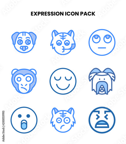 Expression Two Colour Collection Icons Pack