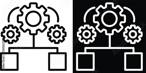 assemble Two-tone version in black and white background