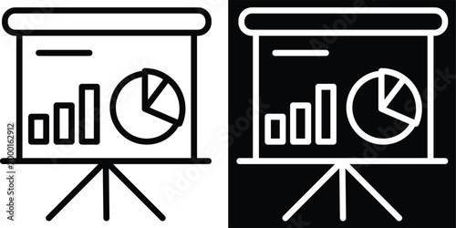 present Two-tone version in black and white background