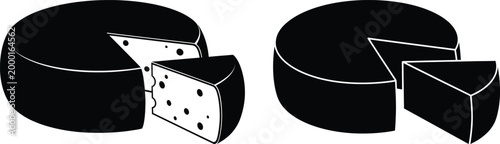 Vector black cheeses icon silhouette on white background