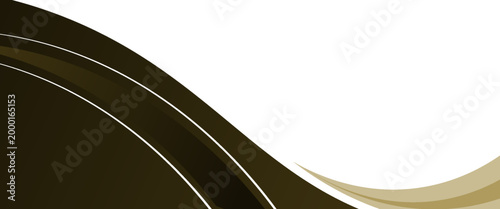 Tableau sur toile Abstract Elegant Brown and Gold Wave Background, Professional Vector Curved Bord