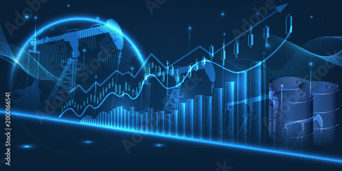 Canvas-taulu Vector illustrations of biggest energy price surge for world economics artwork and background