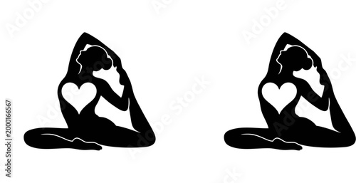 Minimalist vector illustration featuring stylized leaf silhouettes with human face profiles in negative space, symbolizing harmony with nature.