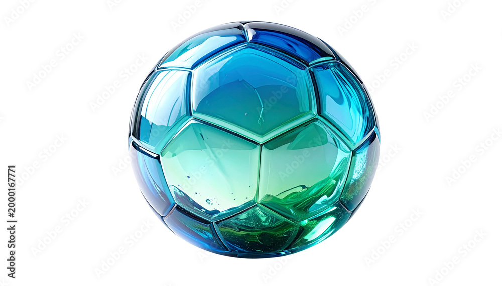 Naklejka premium a soccer ball, football, 3d glass morphism, isolated on transparent background, sports equipment concept