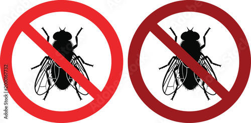 No flies allowed a prohibition sign featuring two illustrated flies