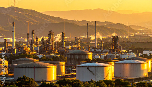 Oil Refinery in Mountain Valley