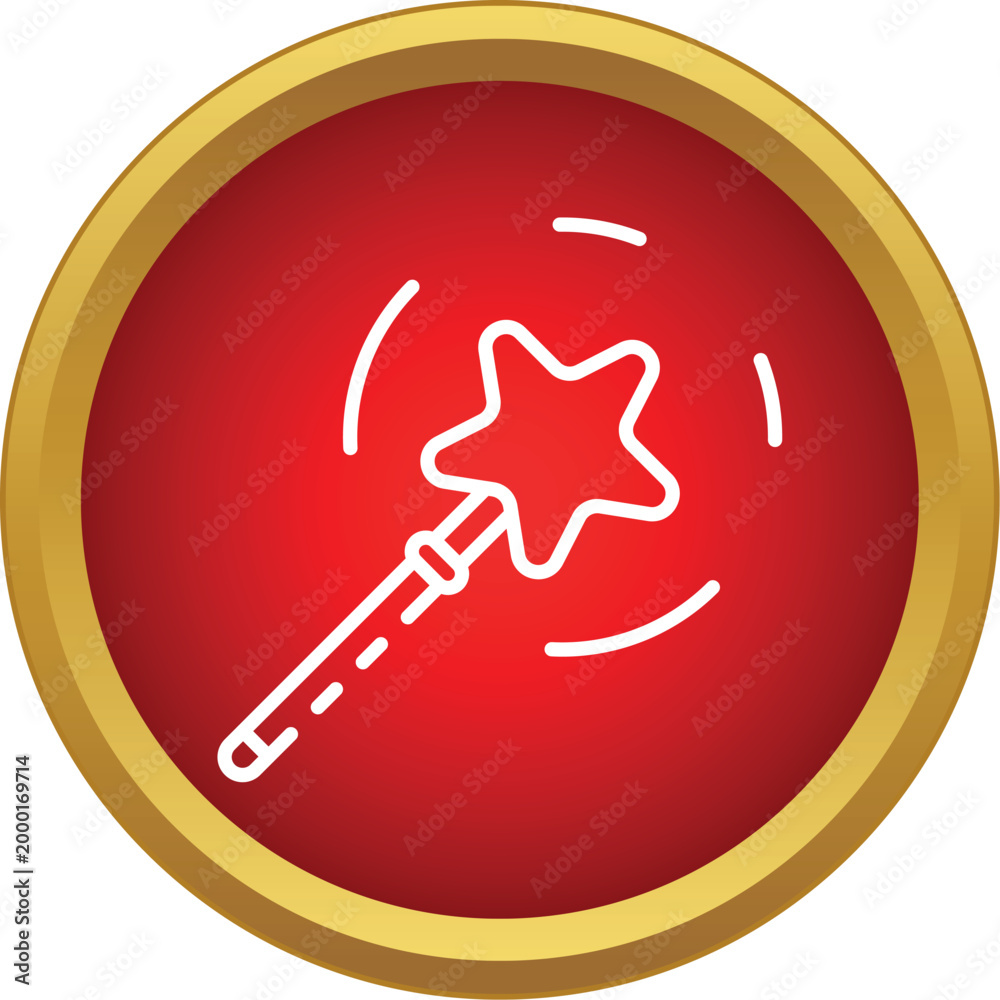 Fototapeta premium Magic wand with a star shaped tip generating a spell or enchantment