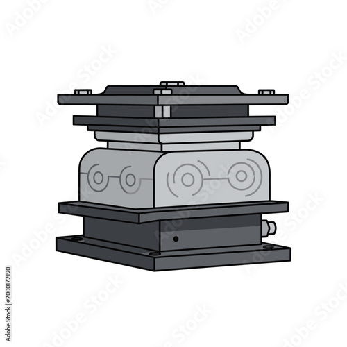 Industrial seismic isolator base for earthquake protection, mechanical device