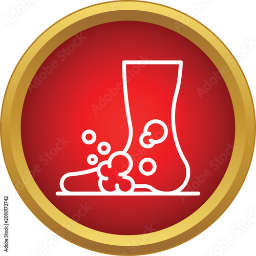 Foot experiencing a skin irritation with itchy areas and blisters