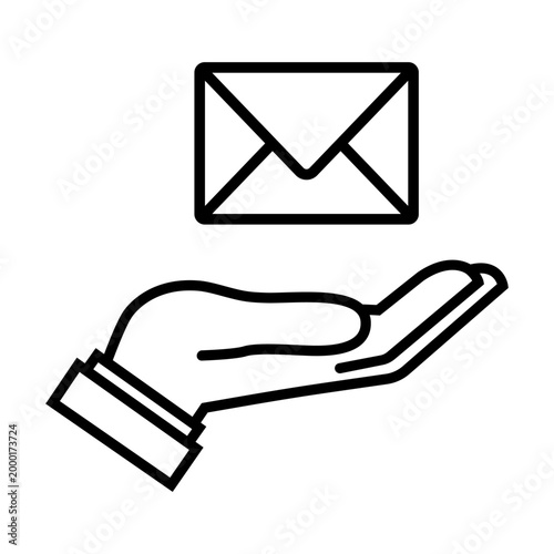 Mail icon vector. Letter Illustration sign. Mail delivery symbol. Mailing list logo.