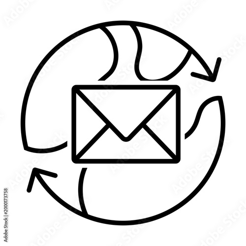 Mail icon vector. Letter Illustration sign. Mail delivery symbol. Mailing list logo.