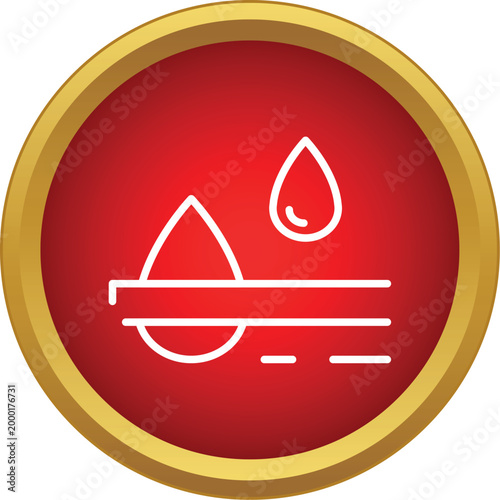 Red circle icon showing water drops repellent from a surface